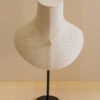 Collar corto de plata, chapado en oro, con piedra natural
