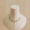 Collar de plata, chapado en oro, con piedras naturales 