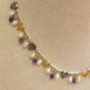 Collar de plata, chapado en oro, con piedras naturales 