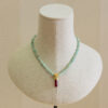 Collar engarzado a mano repleto de piedras naturales, plata chapado en oro 