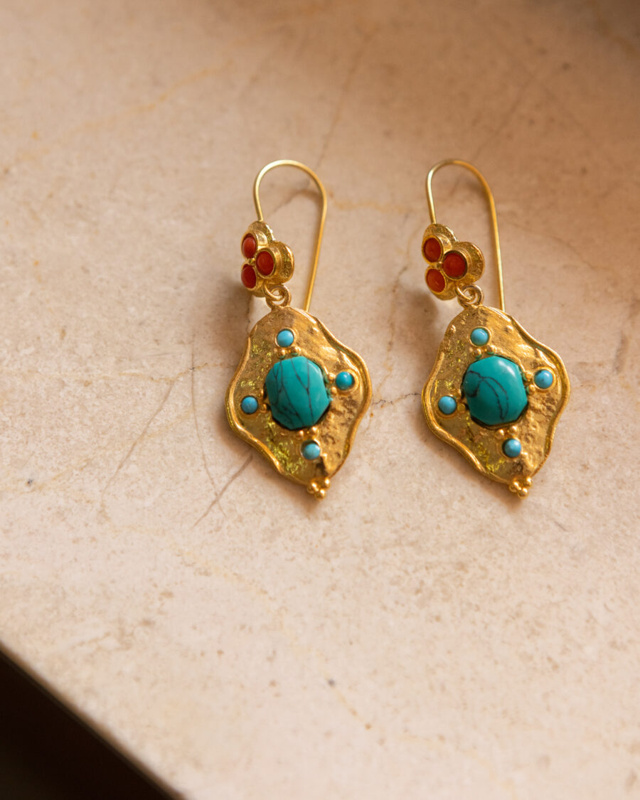 Pendientes de plata chapados en oro 