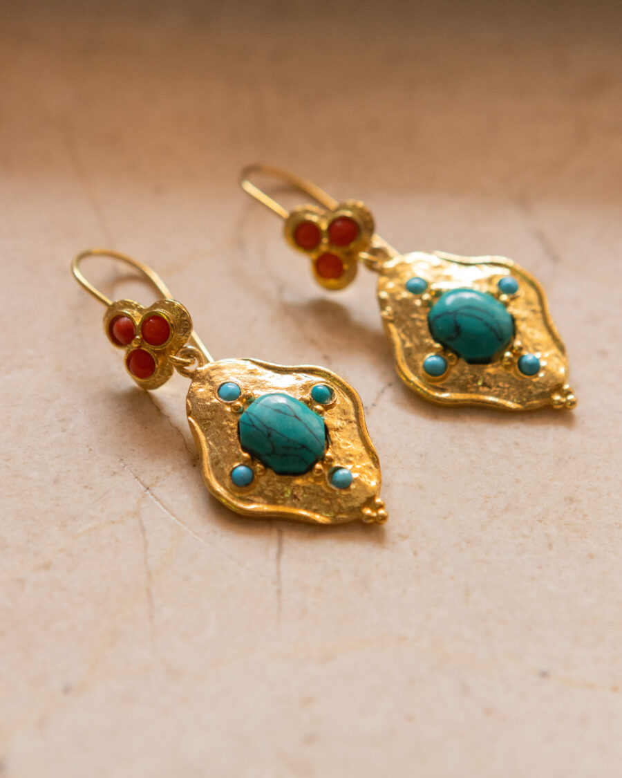 Pendientes de plata chapados en oro 