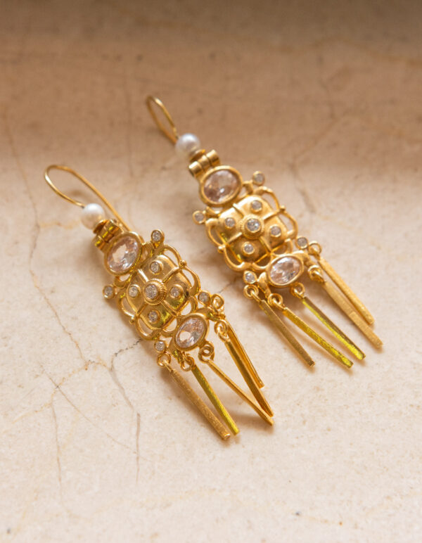 Pendientes de plata chapados en oro 