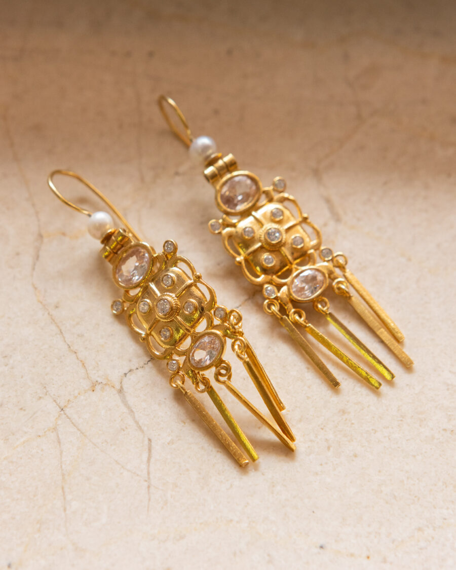 Pendientes de plata chapados en oro 