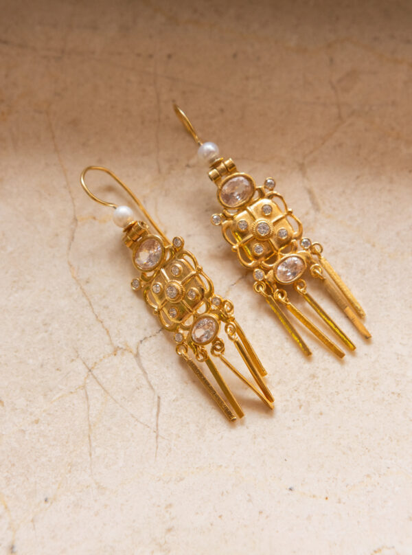 Pendientes de plata chapados en oro 