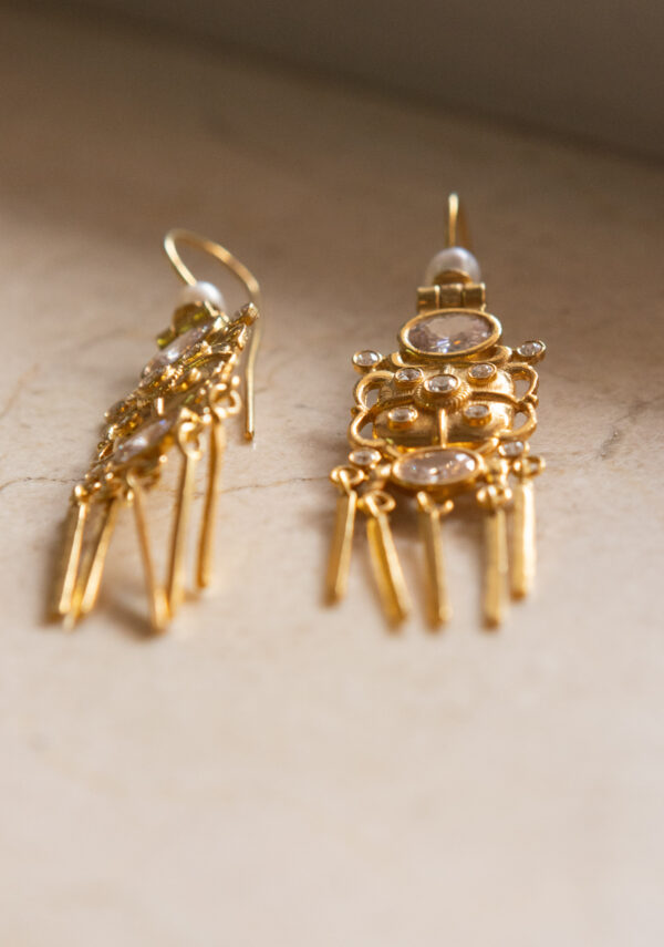 Pendientes de plata chapados en oro 