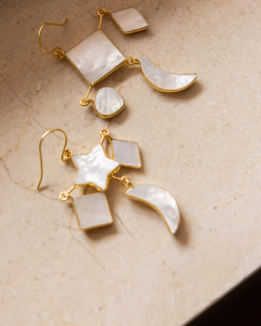 Pendientes de plata chapados en oro 