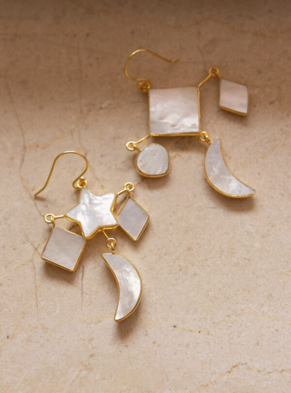Pendientes de plata chapados en oro 