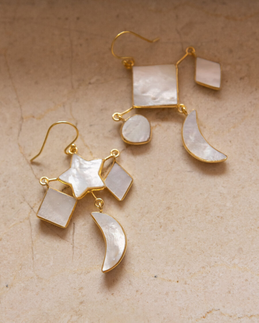 Pendientes de plata chapados en oro 