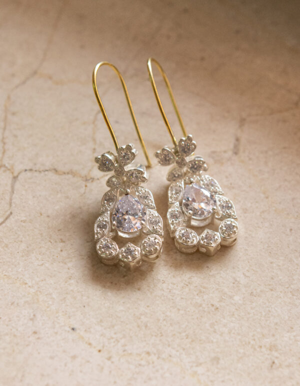 Pendientes de plata chapados en oro 