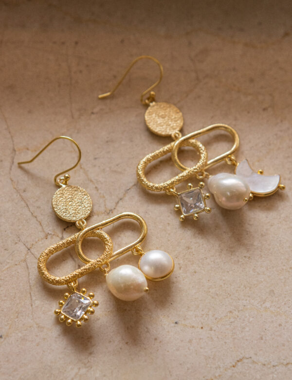 Pendientes de plata chapados en oro 