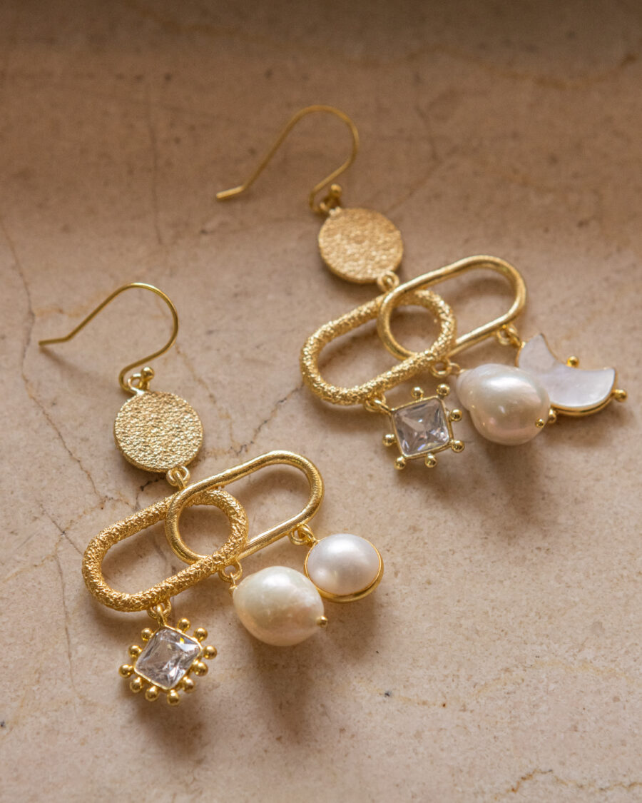Pendientes de plata chapados en oro 