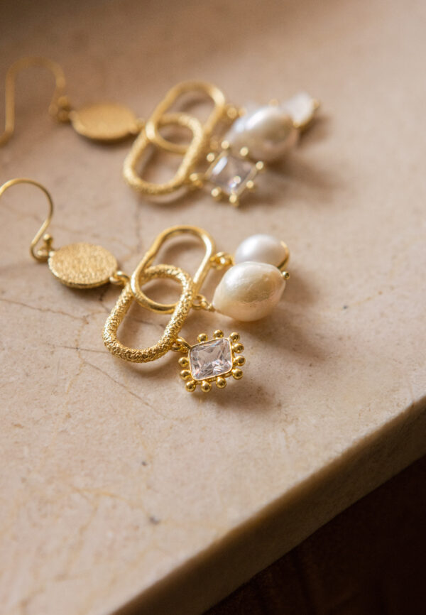 Pendientes de plata chapados en oro 