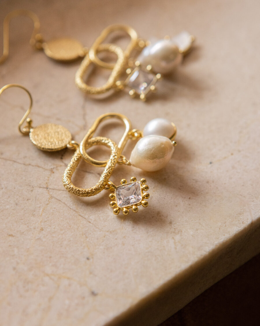 Pendientes de plata chapados en oro 