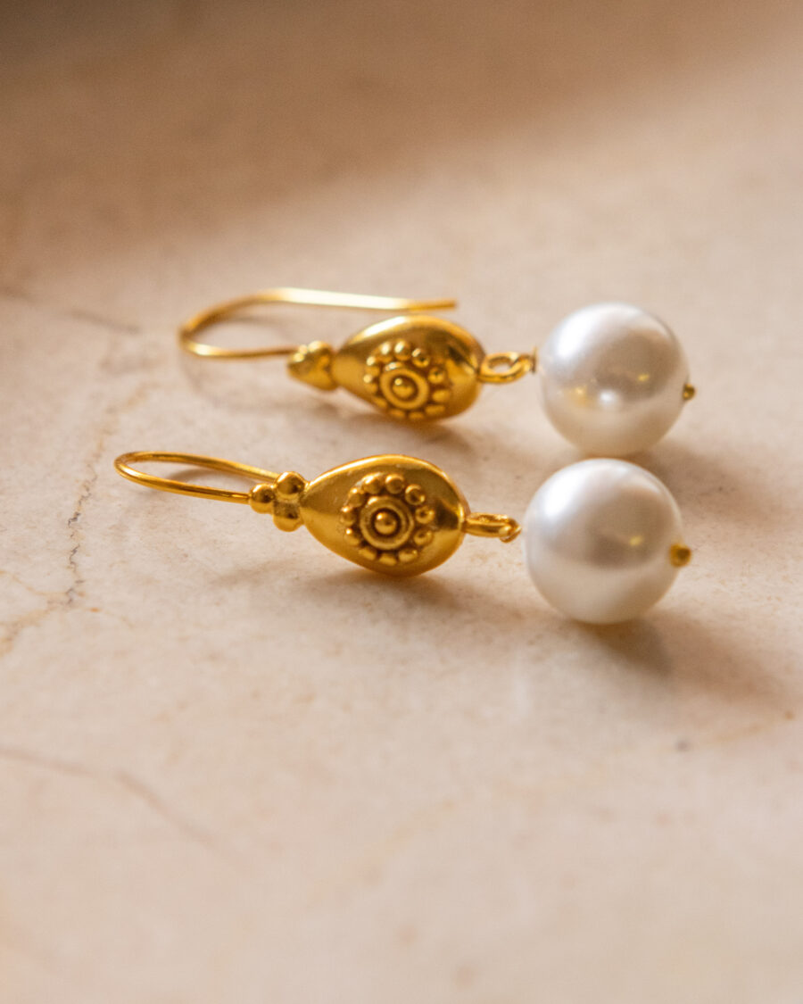 Pendientes de plata chapados en oro 