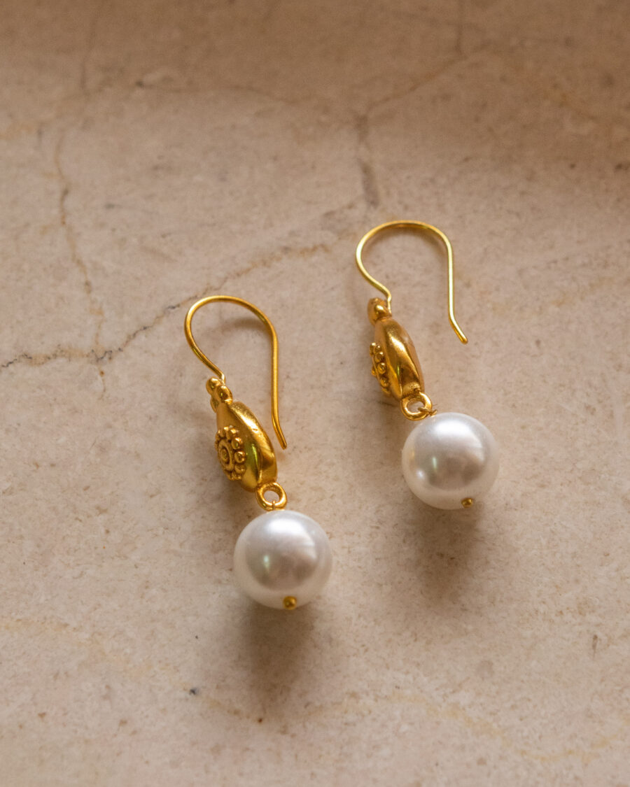 Pendientes de plata chapados en oro 