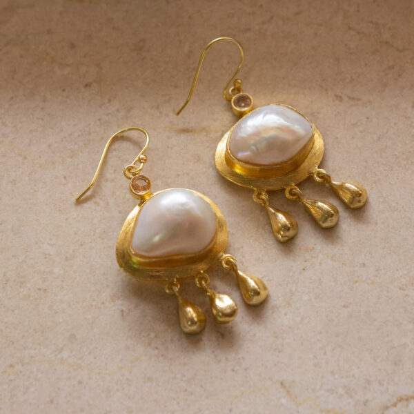 Pendientes de plata chapados en oro 