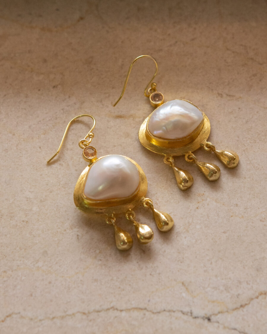 Pendientes de plata chapados en oro 