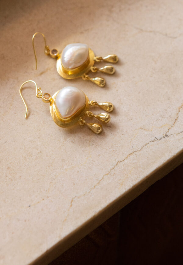 Pendientes de plata chapados en oro 