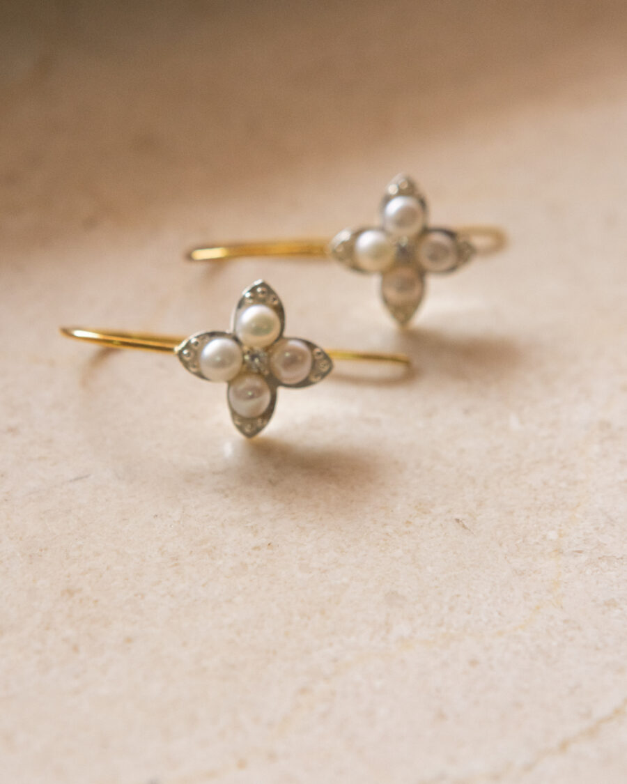 Pendientes de plata chapados en oro 