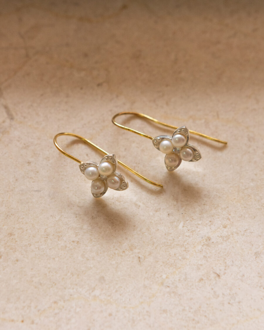 Pendientes de plata chapados en oro 
